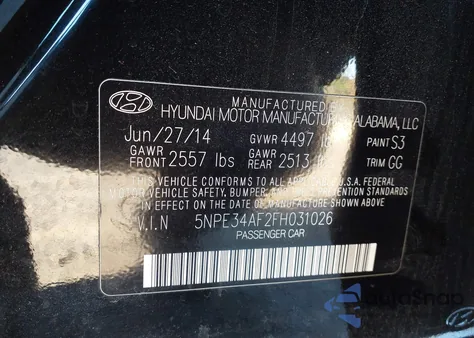 2015 Hyundai Sonata Limited from USA, damaged, VIN 5NPE34AF2FH031026